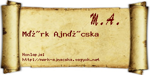Márk Ajnácska névjegykártya